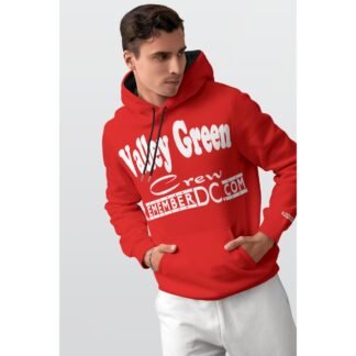 *Hoodie - Valley Green Crew - Remember DC! White Print on Red