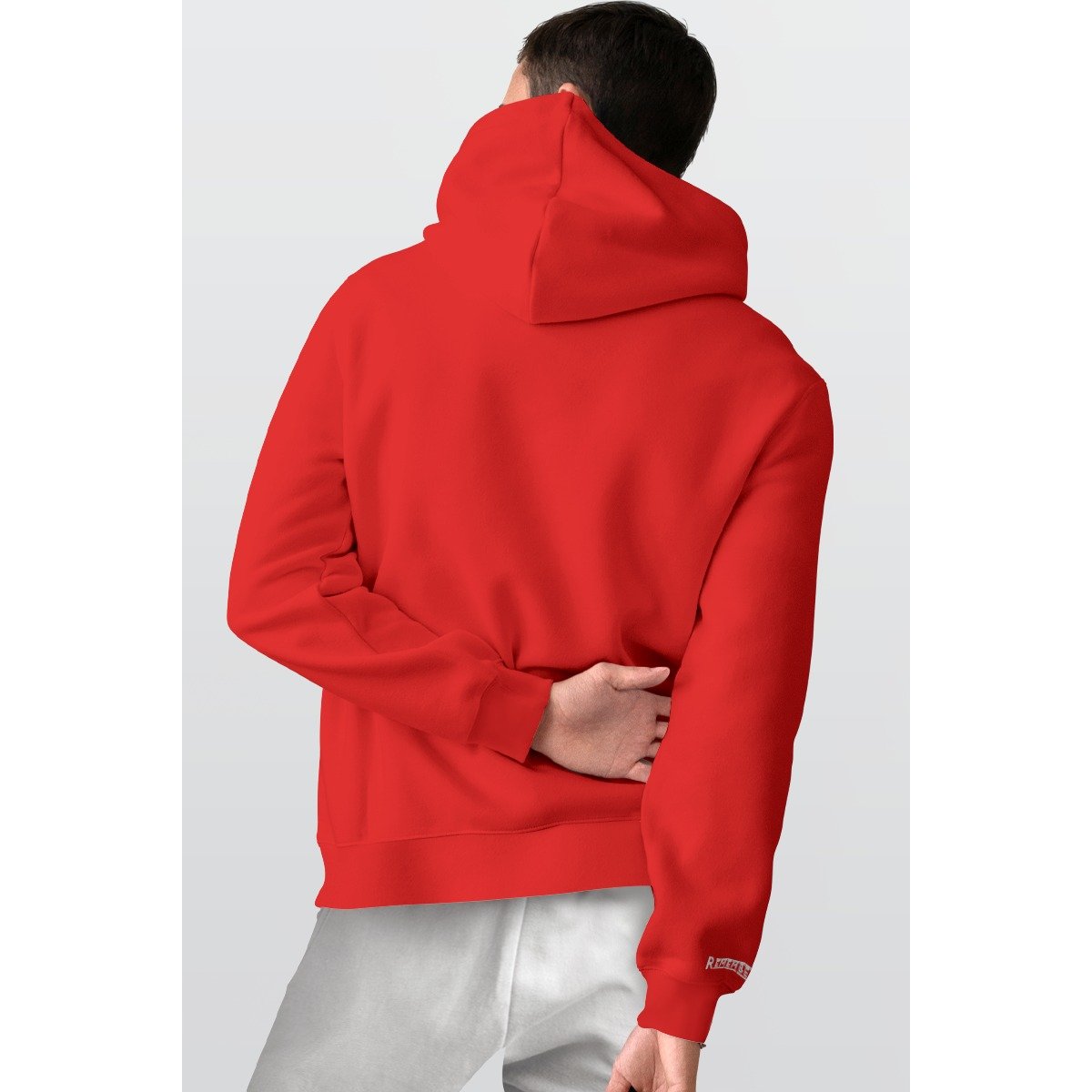 *Hoodie – Seat Pleasant Crew – Remember DC! White Print on Red - Image 2